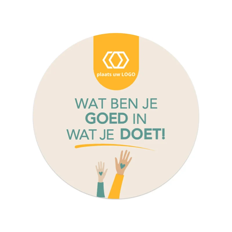 Persoonlijke stickers 18 stuks (5cm) - Zakelijk
