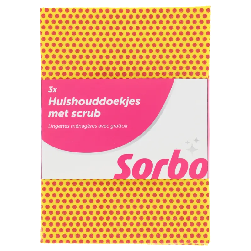 Sorbo Huishouddoekjes met scrub 25x35cm 3st