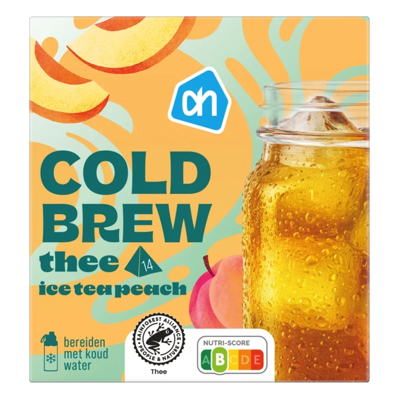 Cold brew ice tea peach