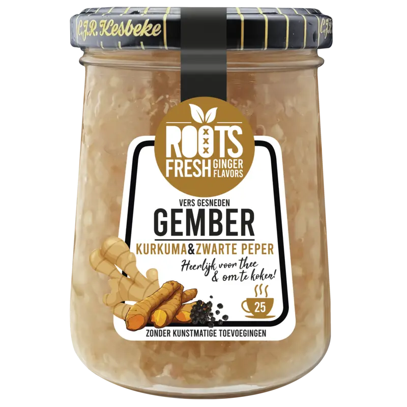 Kesbeke Roots Vers gesneden gember kurkuma & peper