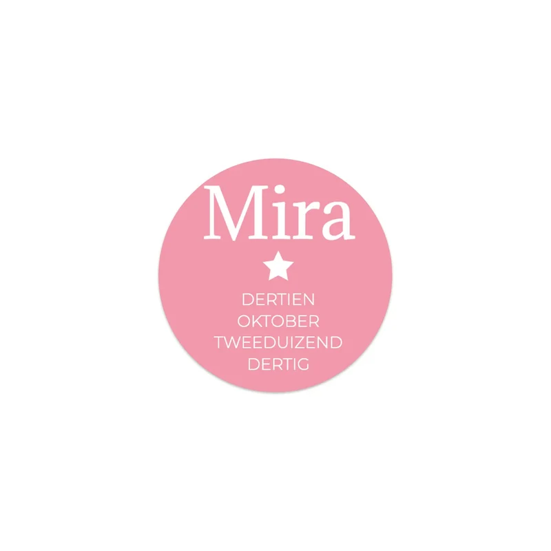 Stickers 30 stuks (3,5cm) - Geboorte meisjes
