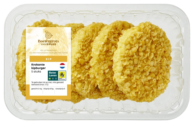 Boerentrots Krokante kipburger 5 stuks