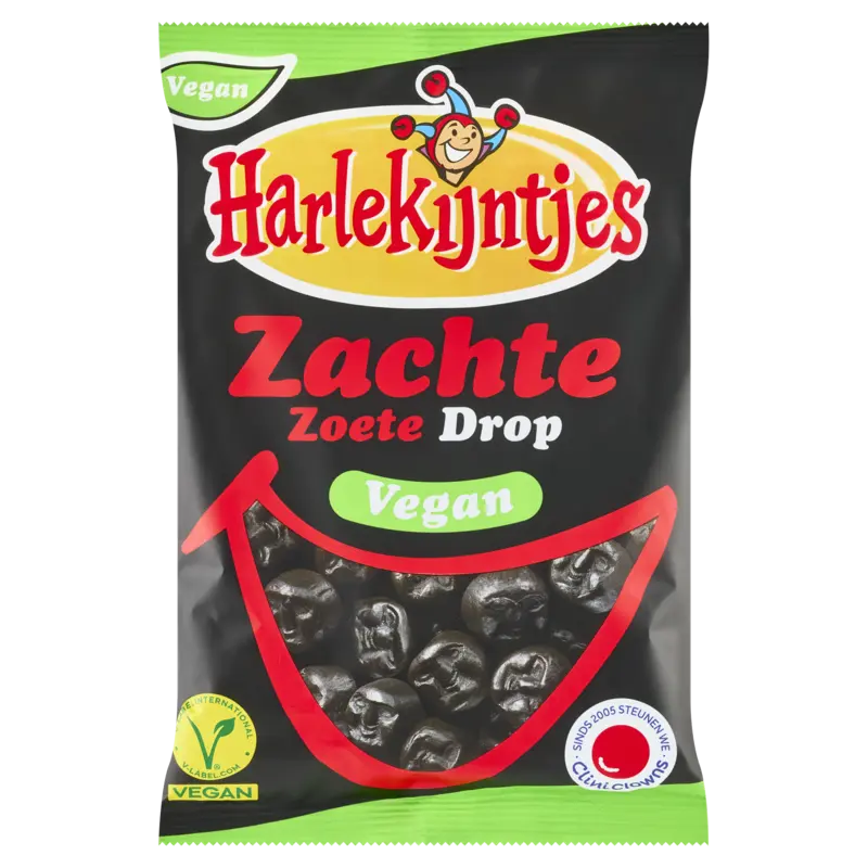 Harlekijntjes Zacht zoete drop vegan