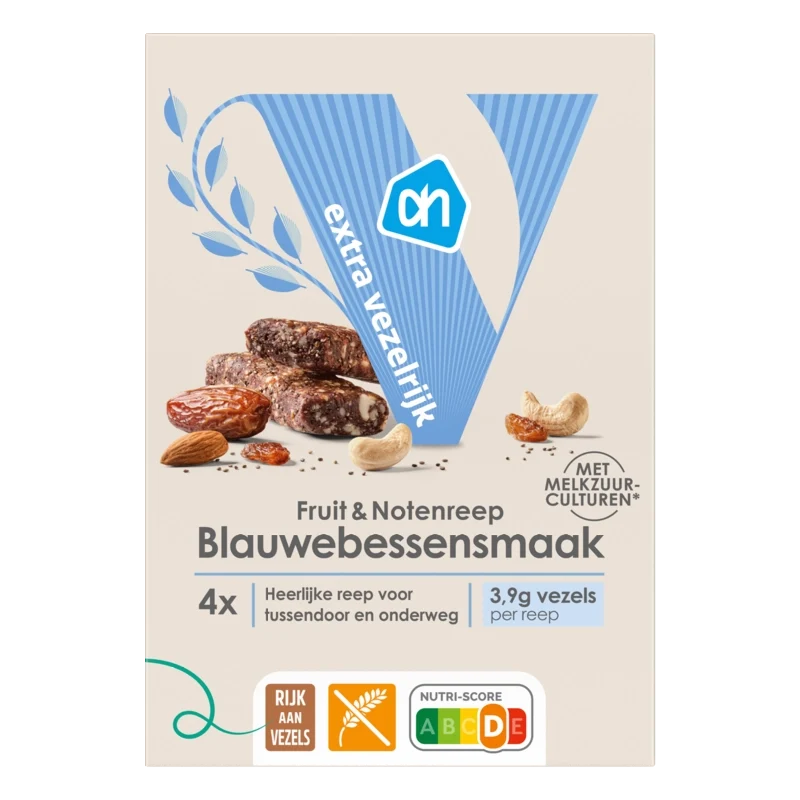 Fruit & notenreep blauwebessensmaak