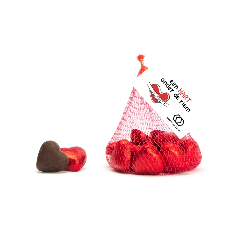 Chocolade hartjes met kaartje- Zakelijk