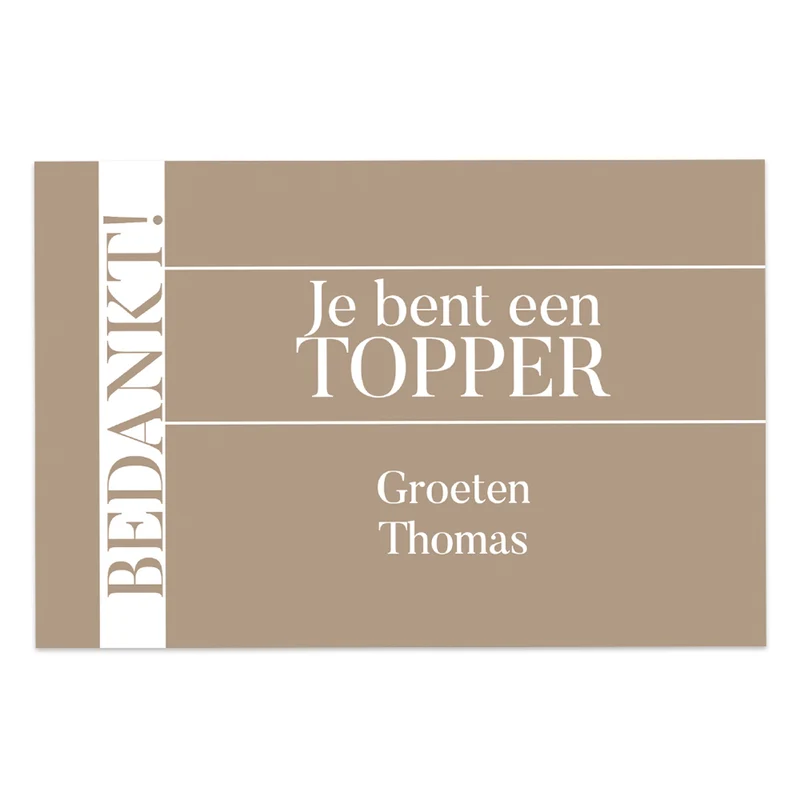 Persoonlijke kaarten (15 x 10cm) - Bedankt