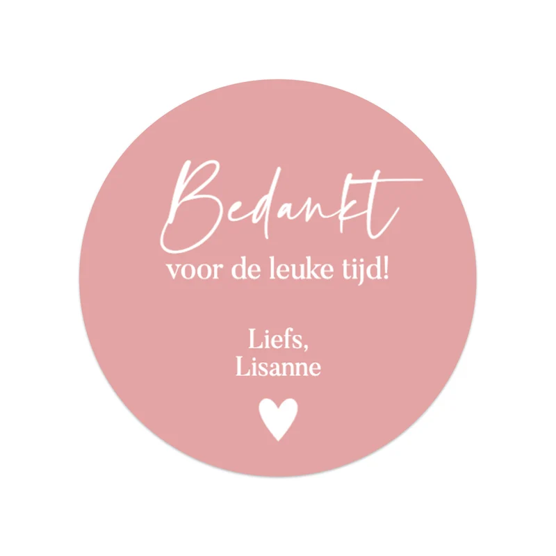 Persoonlijke stickers 18 stuks (5cm) - Bedankt