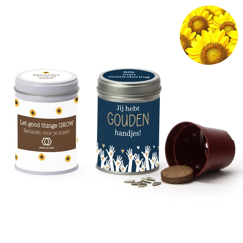 Zonnebloem kweeksetje met eigen wikkel - Zakelijk