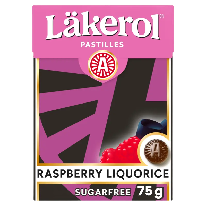 Läkerol Pastilles raspberry liquorice