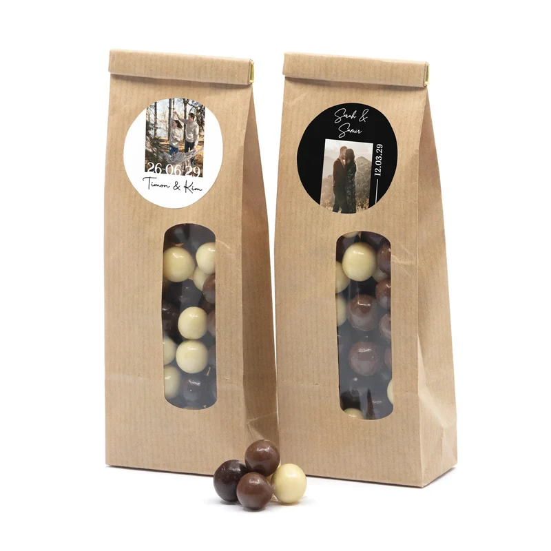 Kraftzakje met chocolade - Trouwen