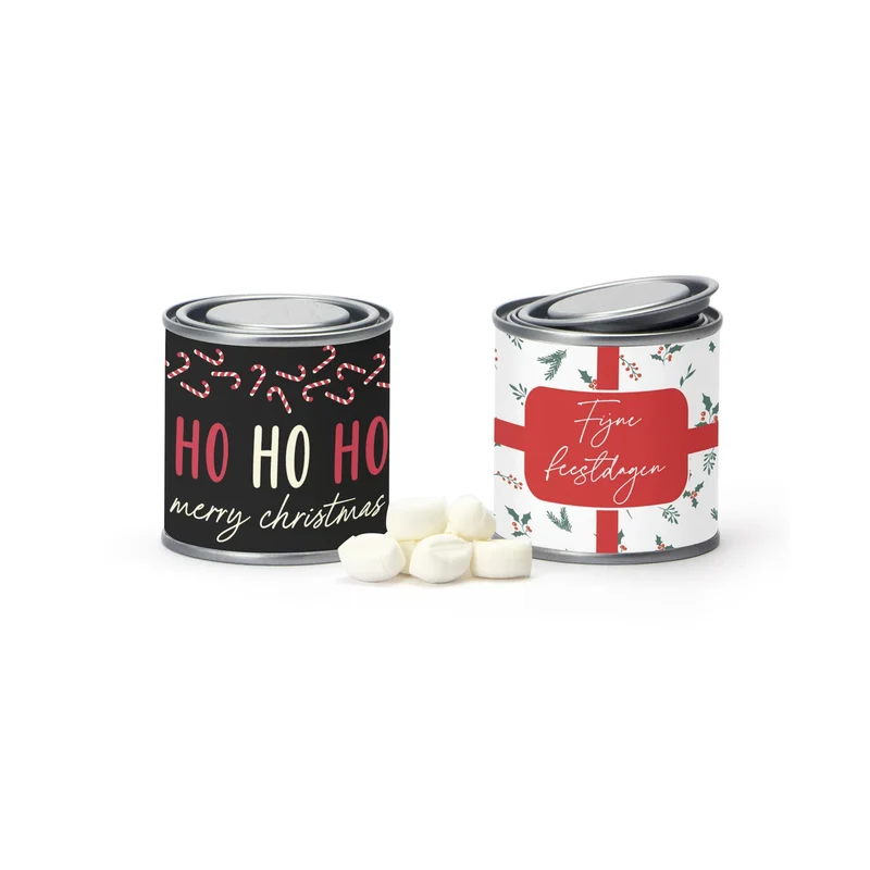 Verfblikje met snoepjes - Kerst