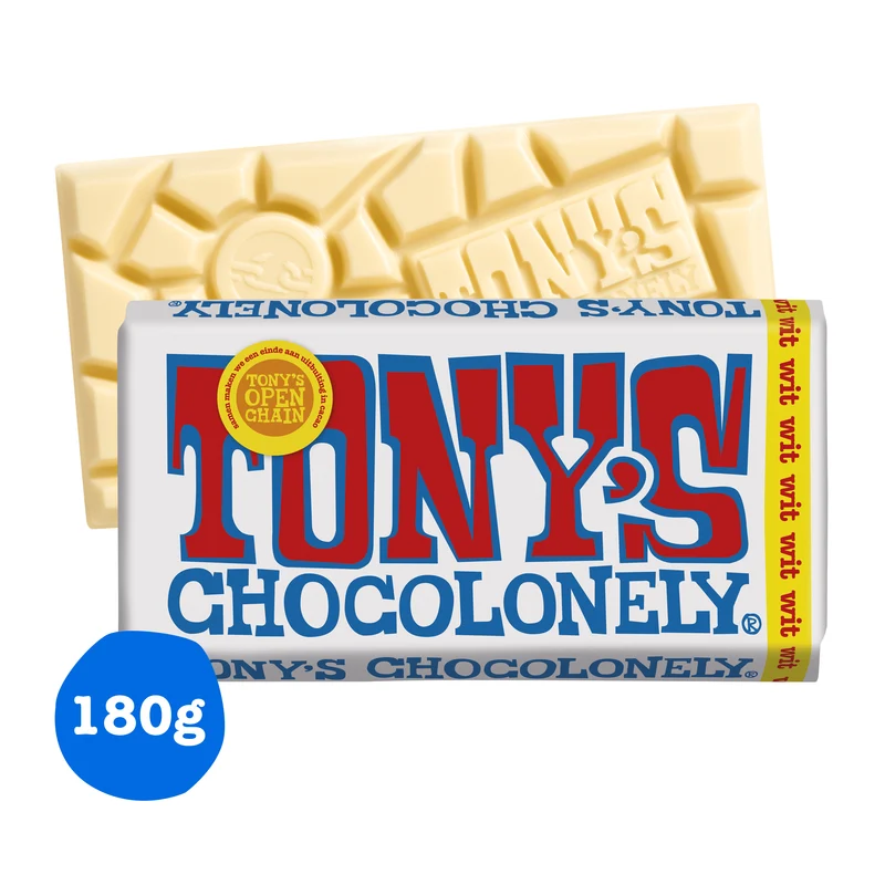 Tony's Chocolonely Chocoladereep Wit Fairtrade