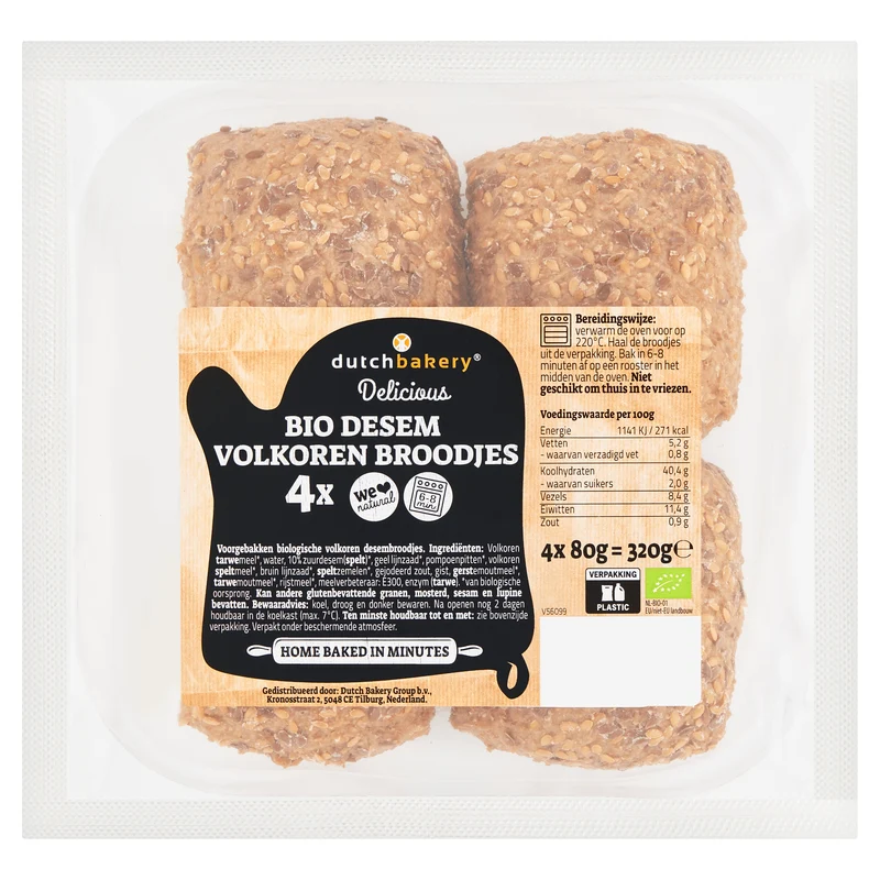 Dutch Bakery Bio desem volkorenbroodjes