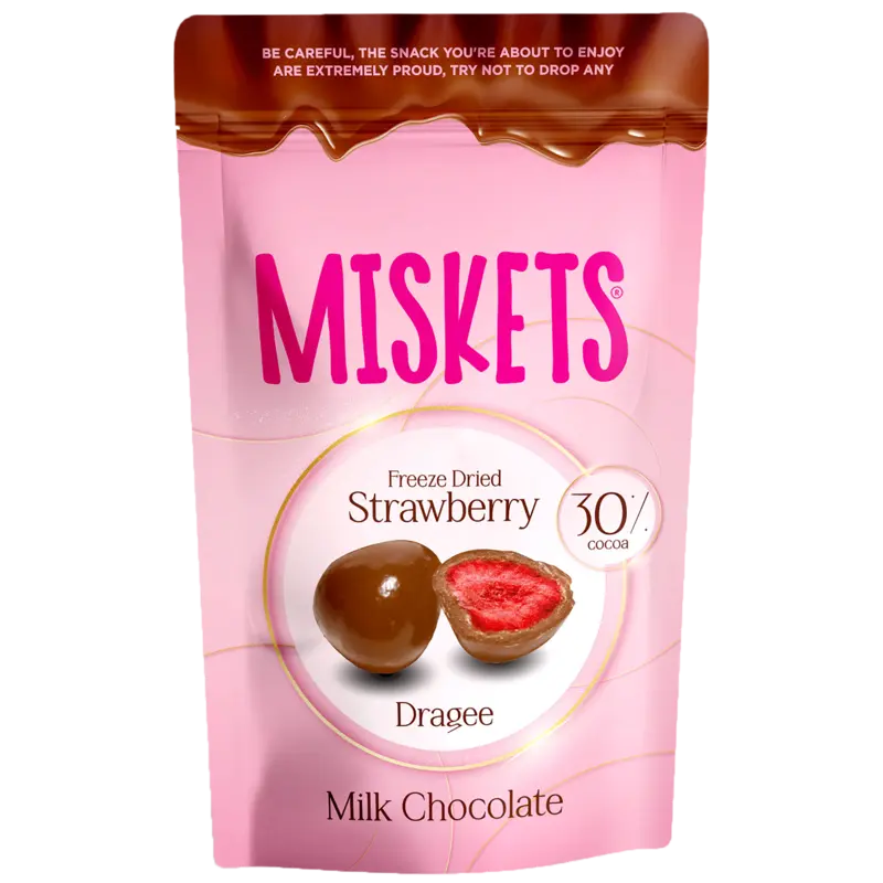 Miskets Melk chocolade aardbei
