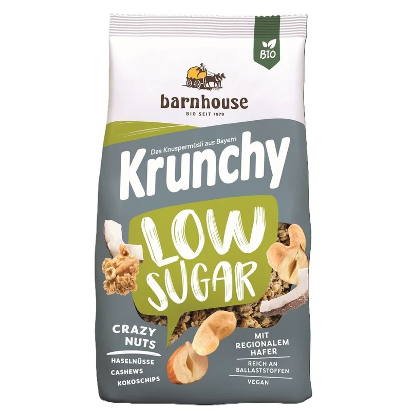 Barnhouse Krunchy Low Sugar Crazy Nuts Biologisch 375 gram