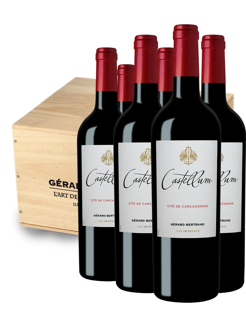 Castellum IGP Cité de Carcassonne 2019 – Caisse bois 6 bouteilles 75cl vin rouge