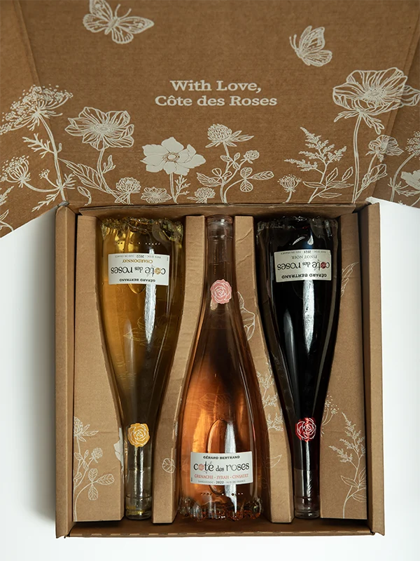 Coffret Cote des Roses rosé, Rouge léger et Chardonnay
