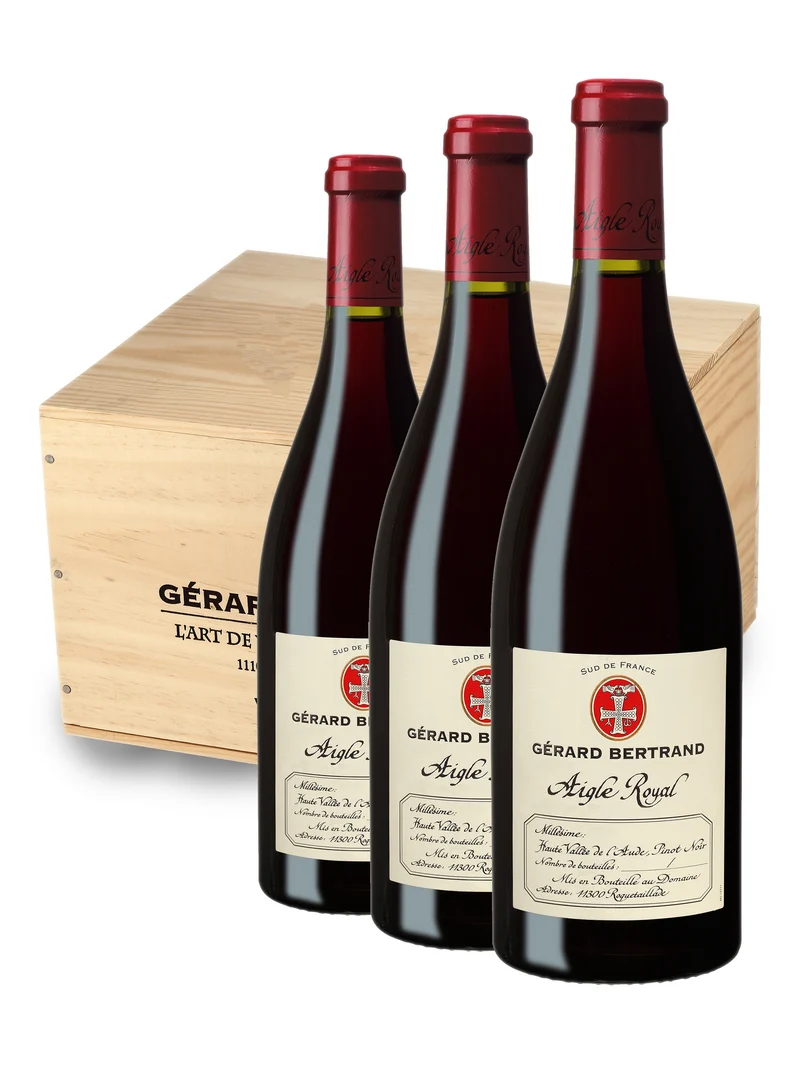 Aigle Royal Pinot Noir IGP Haute Vallée de l'Aude 2021 – Caisse bois 6 Bouteilles 75cl vin rouge