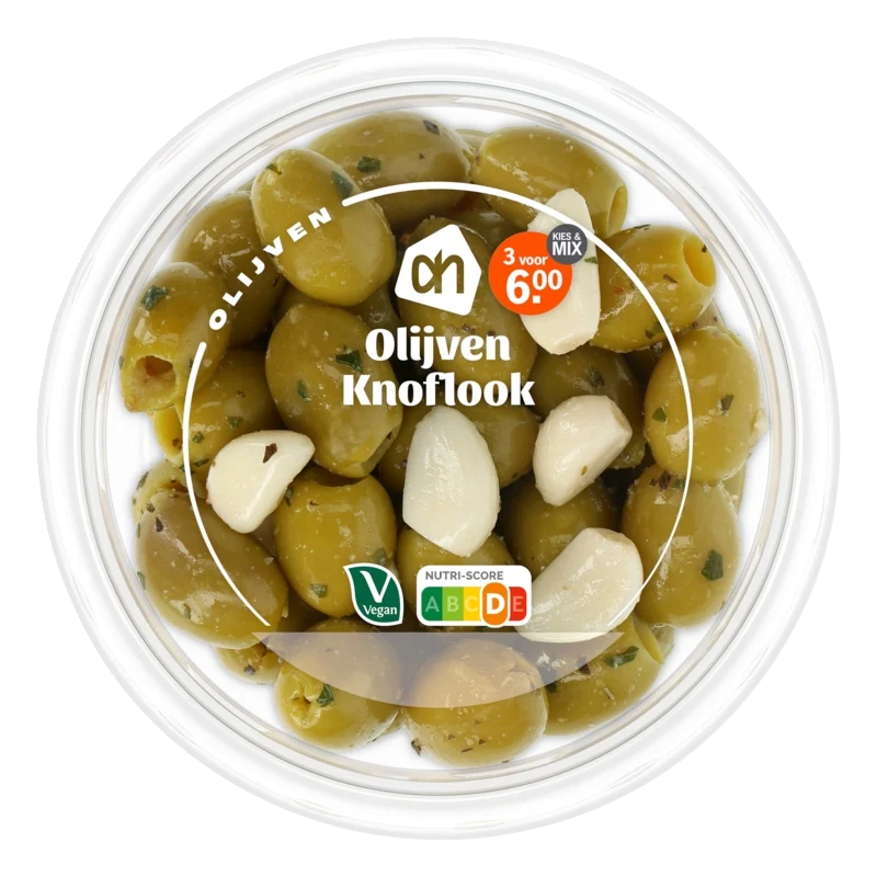 Groene olijven met knoflook