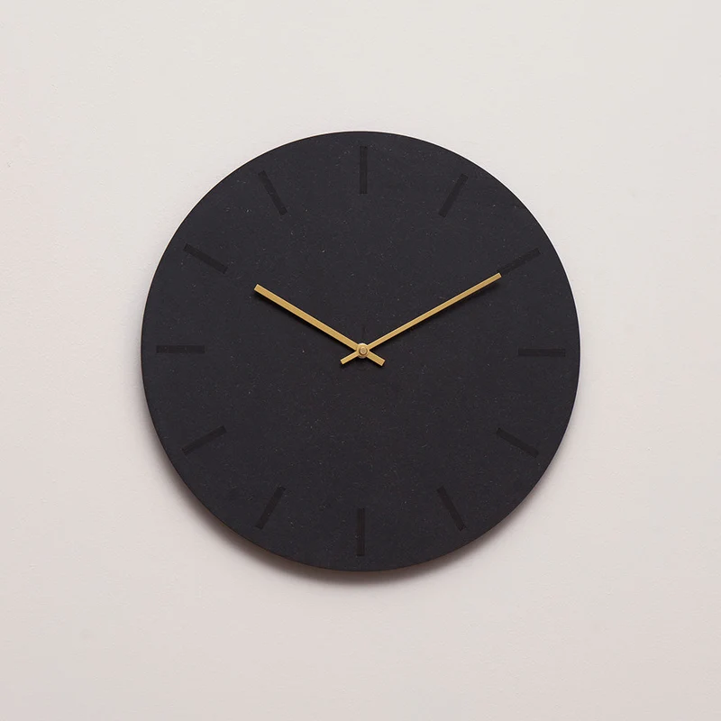 Wandklok Antraciet MDF - Ø38 Gouden Wijzers