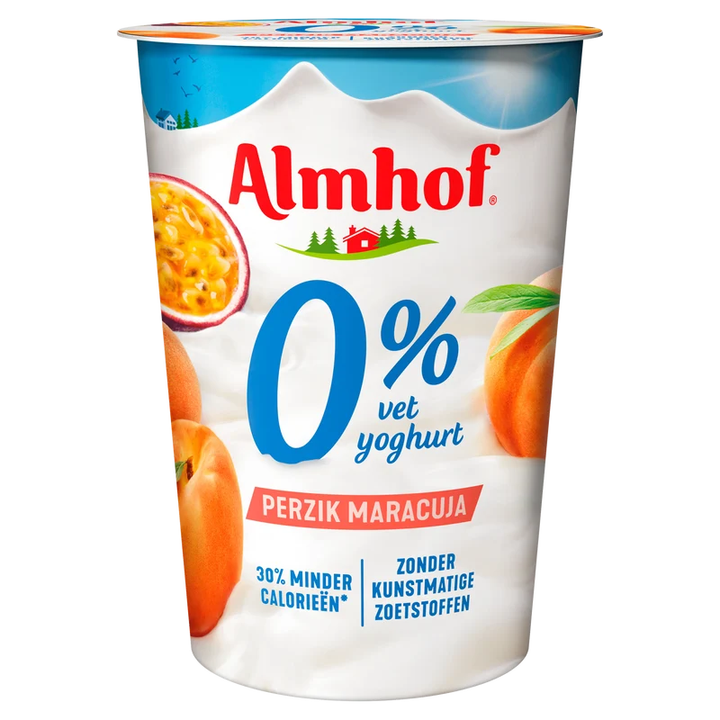 Almhof 0% vet yoghurt Perzik Maracuja