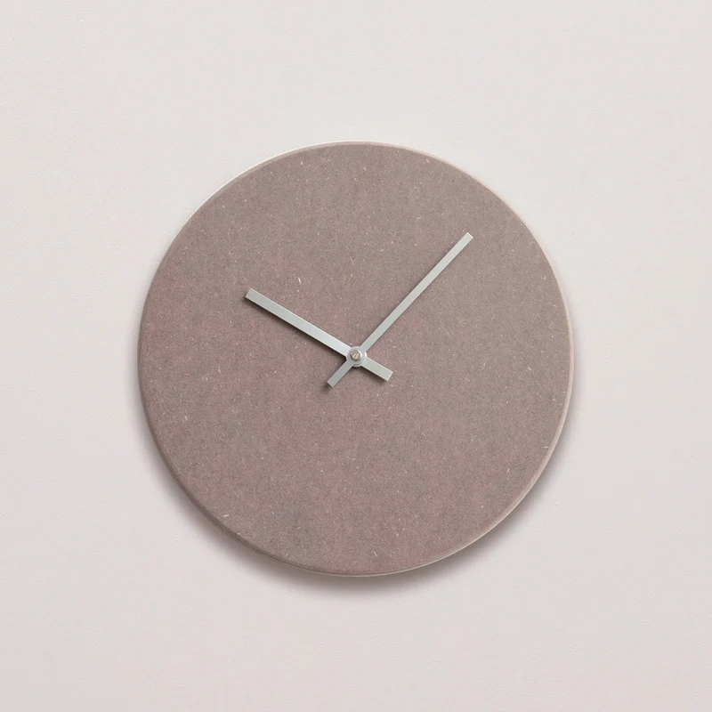 Wandklok Taupe Valchromat - Ø38 Zilveren Wijzers