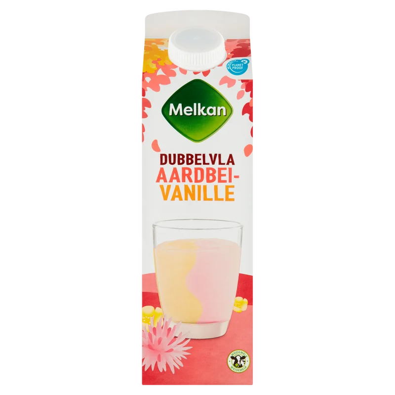 Melkan Dubbelvla vanille-aardbei