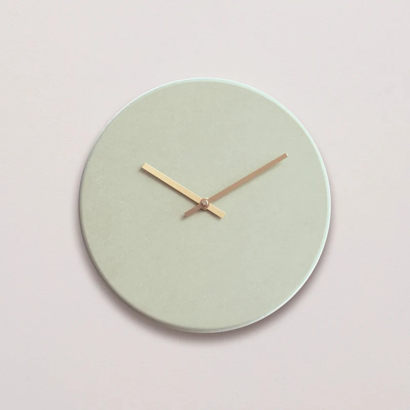Wandklok Mintgroen Valchromat - Ø38 Koperen Wijzers