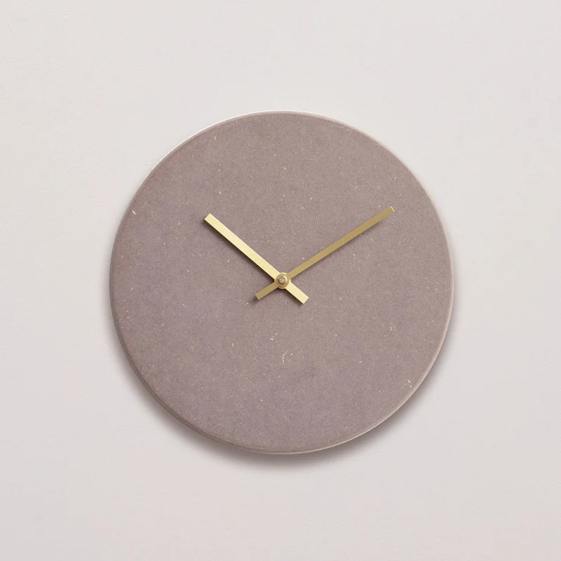 Wandklok Taupe Valchromat - Ø38 Gouden Wijzers