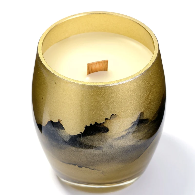 Terroso Geurkaars Goud - Marmerglas - 11 cm