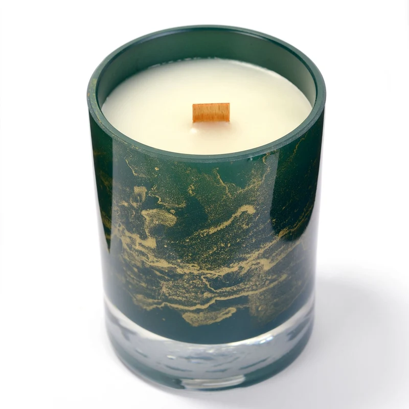 Terroso Geurkaars Groen - Marmerglas - 11 cm