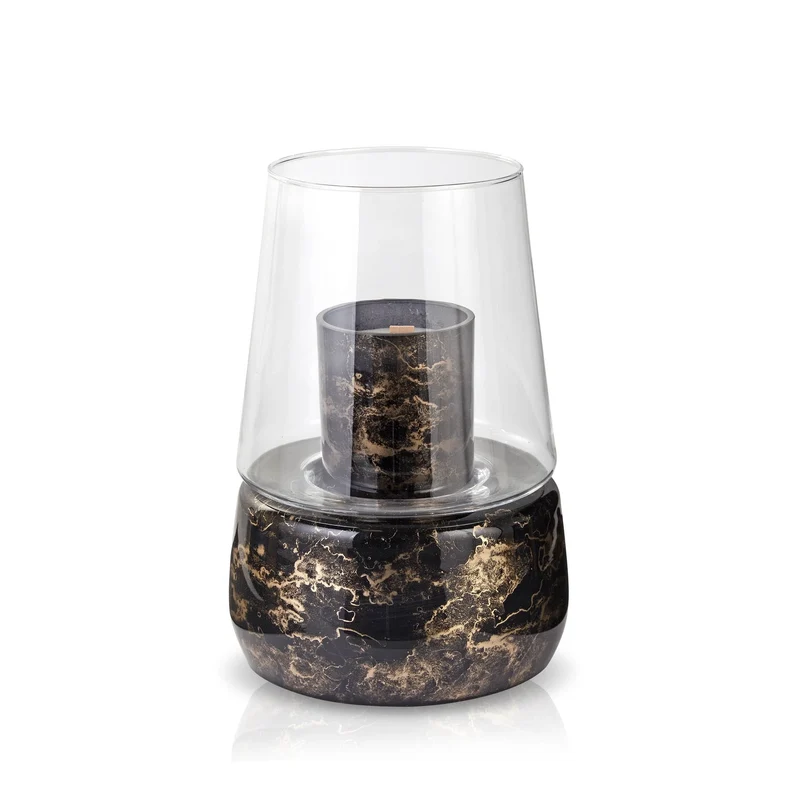Terroso Geurlamp Zwart - Marmerglas - 28 cm
