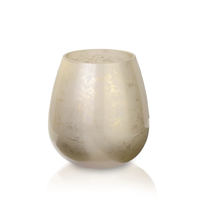 Terroso Vaas Cappuccino - Beige Marmerglas - 21 cm