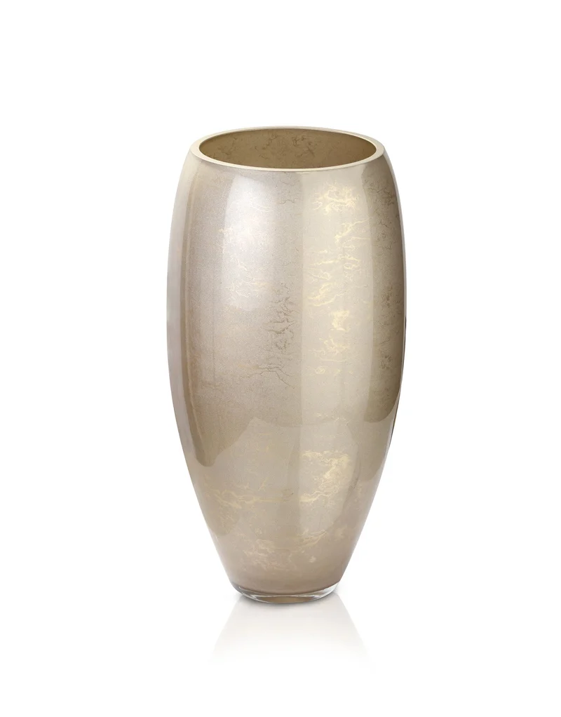 Terroso Vaas Cappuccino - Beige Marmerglas - 38 cm