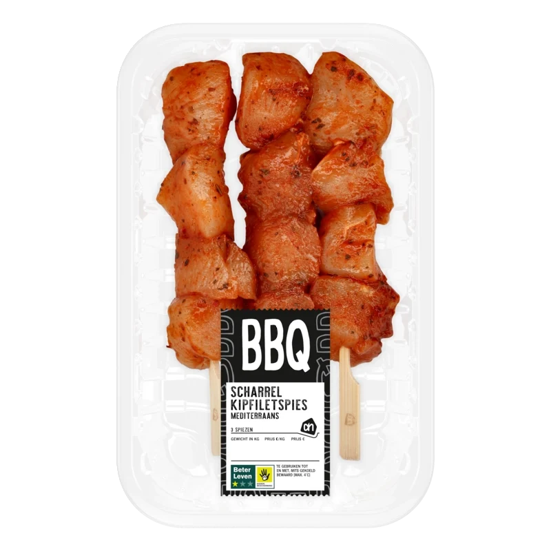 BBQ scharrel kipfiletspies Mediterraans