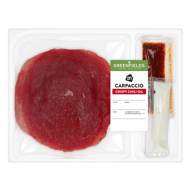 Greenfields Carpaccio crispy chili oil