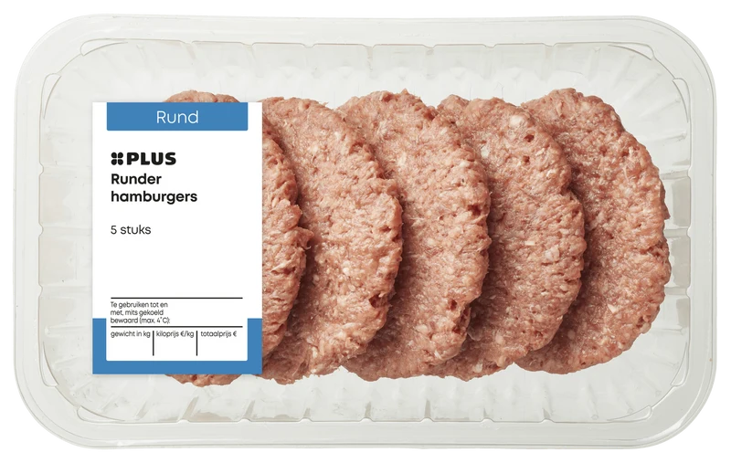 Runder hamburgers 5 stuks
