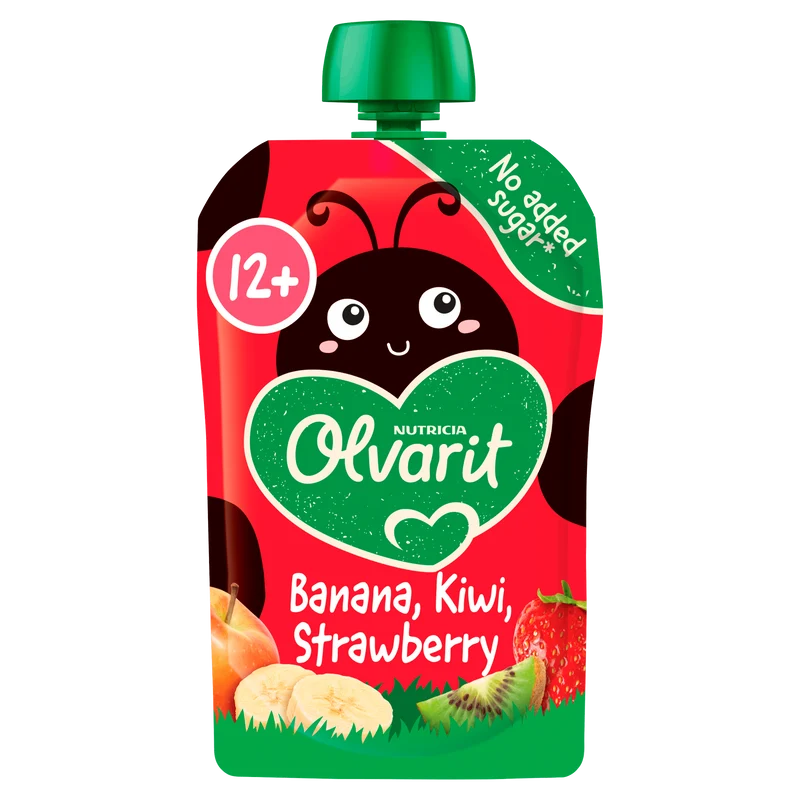 Olvarit 12+mnd Knijpfruit Banaan Kiwi Aardbei
