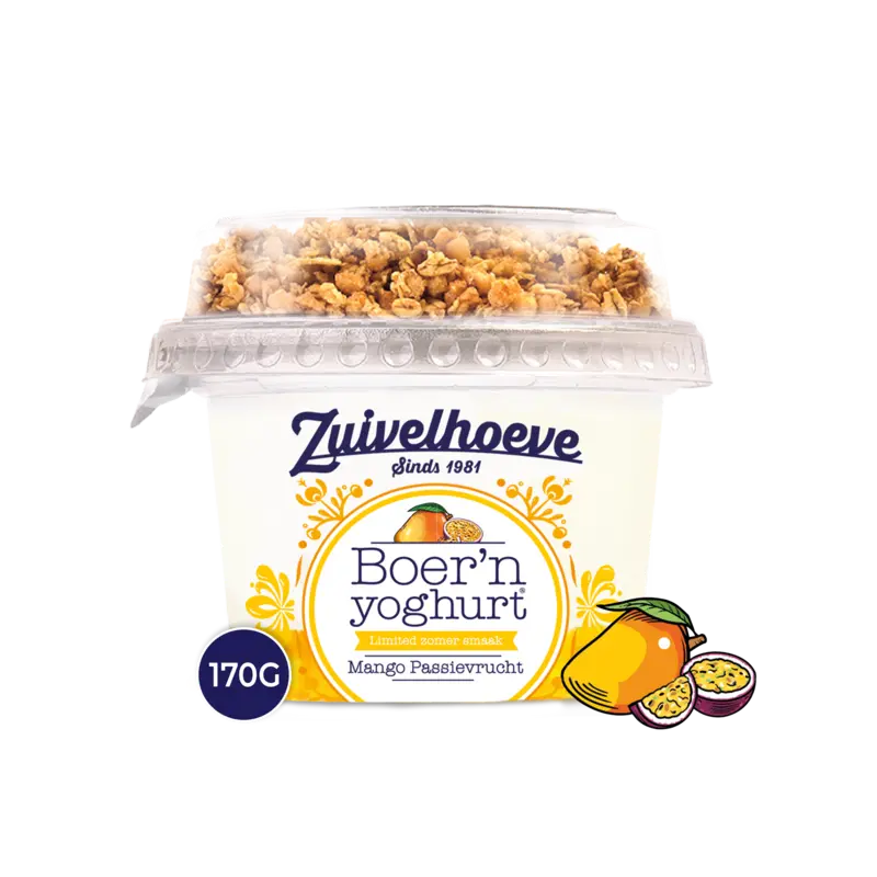 Zuivelhoeve Boer'n yoghurt mango passievrucht