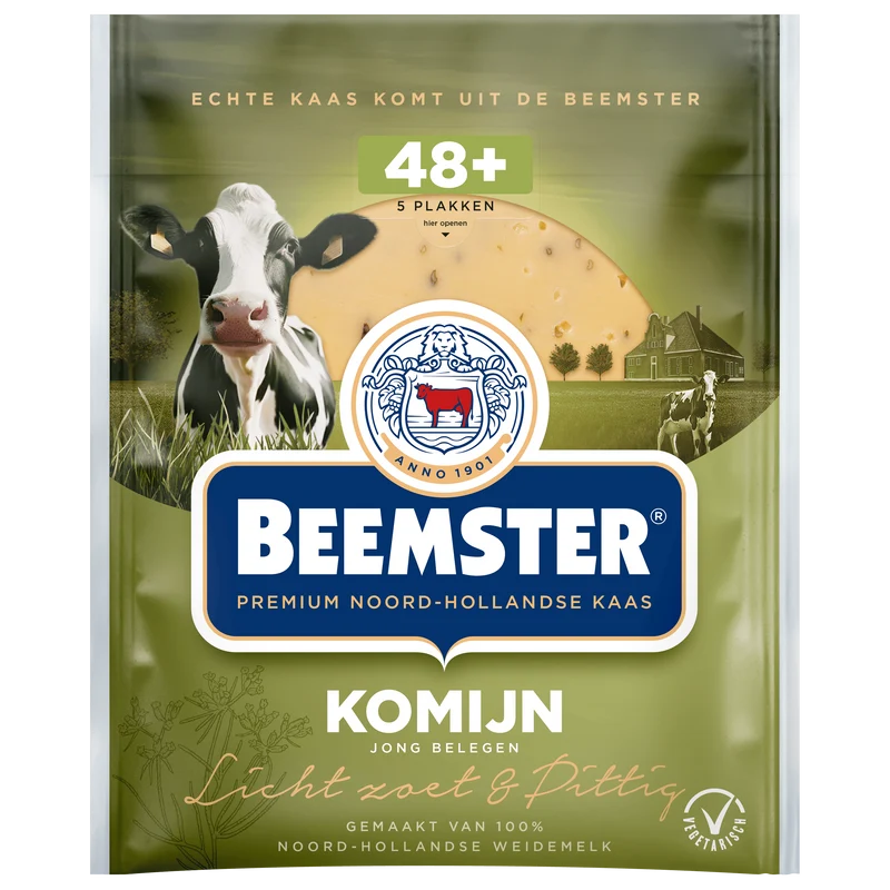 Beemster 48+ Jong Belegen Komijn Plakken