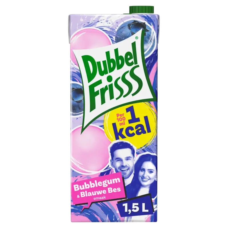 DubbelFrisss 1kcal bubblegum & blauwe bes smaak