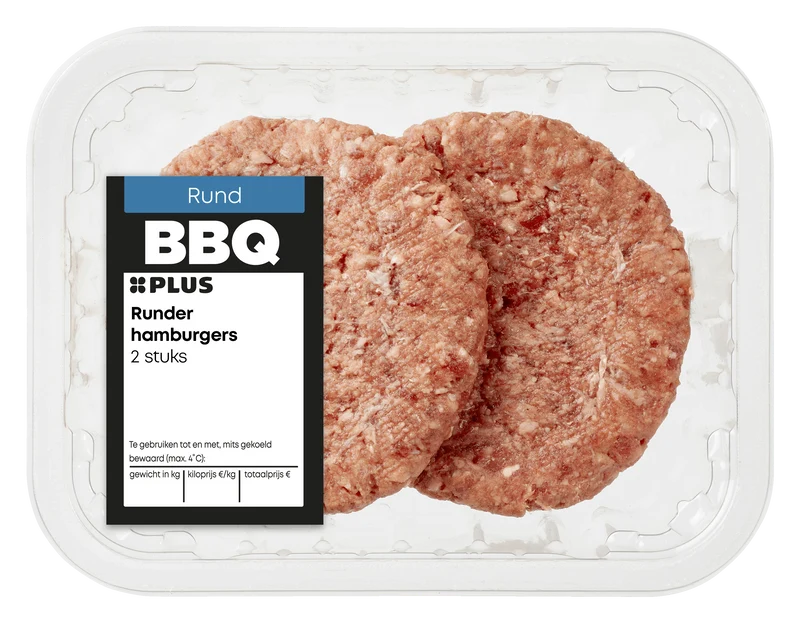 Runder hamburger 2 stuks