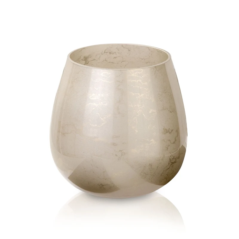 Terroso Vaas Cappuccino - Beige Marmerglas - 25 cm