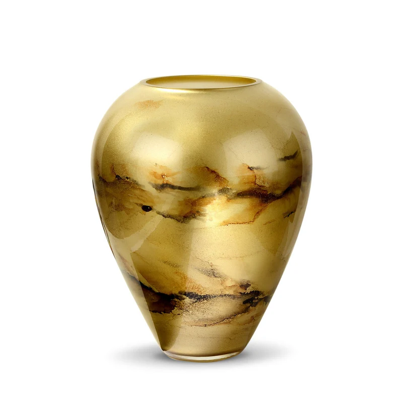 Terroso Vaas Goud - Marmerglas - 33 cm