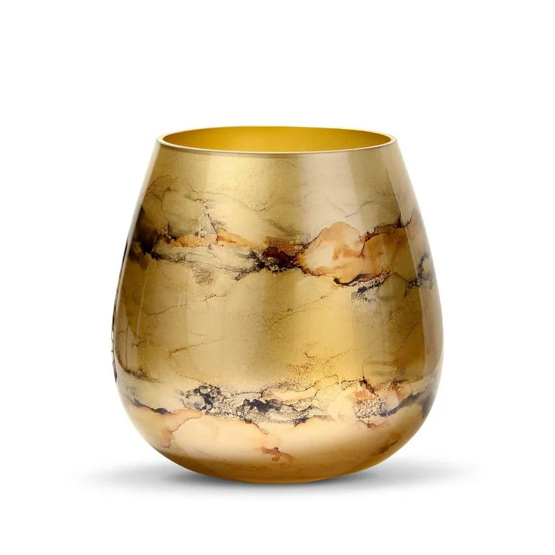 Terroso Vaas Goud - Marmerglas - 25 cm