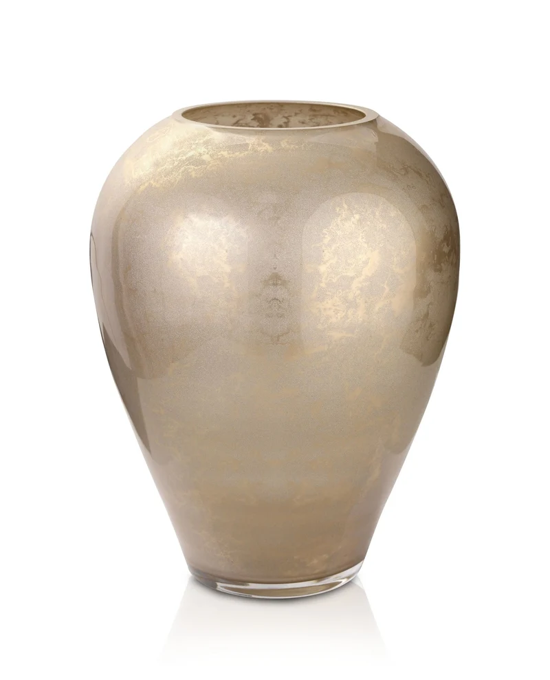 Terroso Vaas Cappuccino - Beige Marmerglas - 27 cm