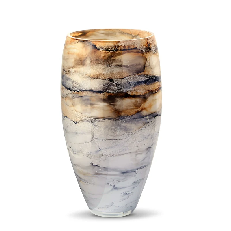 Terroso Vaas Zand - Marmerglas - 38 cm