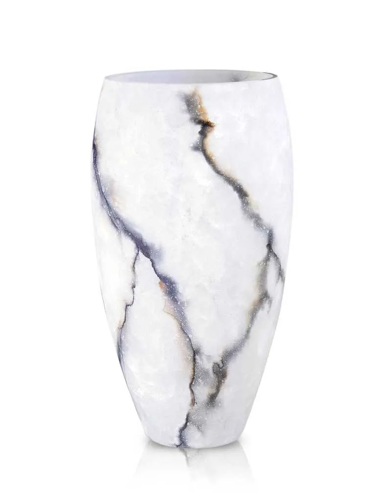 Terroso Vaas Ice - Mat Marmerglas - 38 cm