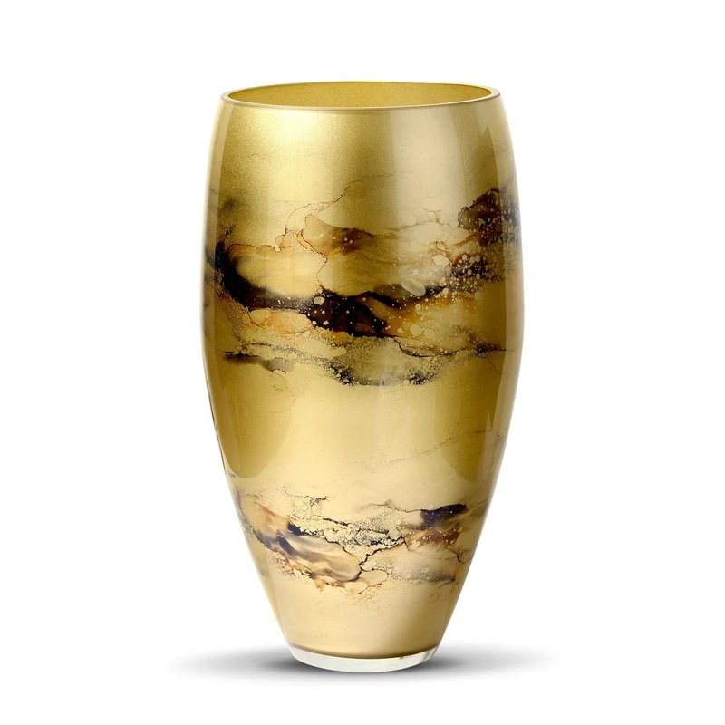 Terroso Vaas Goud - Marmerglas - 38 cm