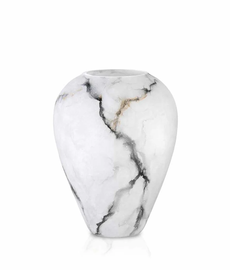 Terroso Vaas Ice - Mat Marmerglas - 27 cm